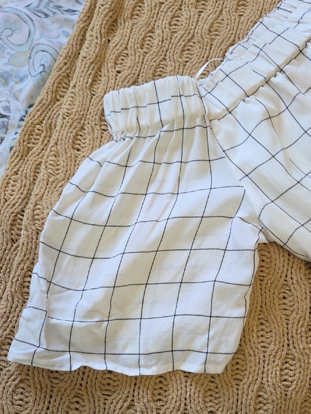 Charles Henry Ivory Checkered/Grid Off-the-Shoulder Midi Dress - Size XL - Picture 10 of 13